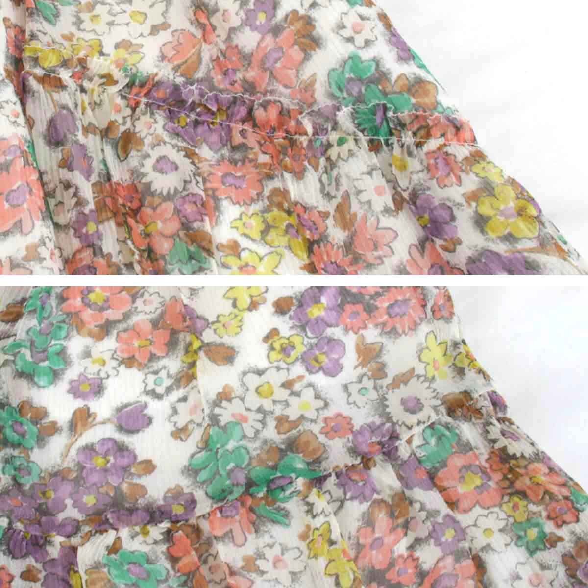 美品『USED』 COACH コーチ デニム/花柄スカート スカート マルチカラー シルク/ポリエステル /コットン