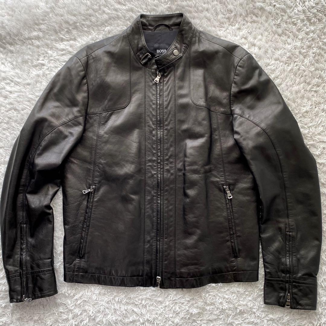Hugo Boss ナッパレザー シングルライダースジャケット Hugo Boss ナッパレザー シングルライダースジャケット