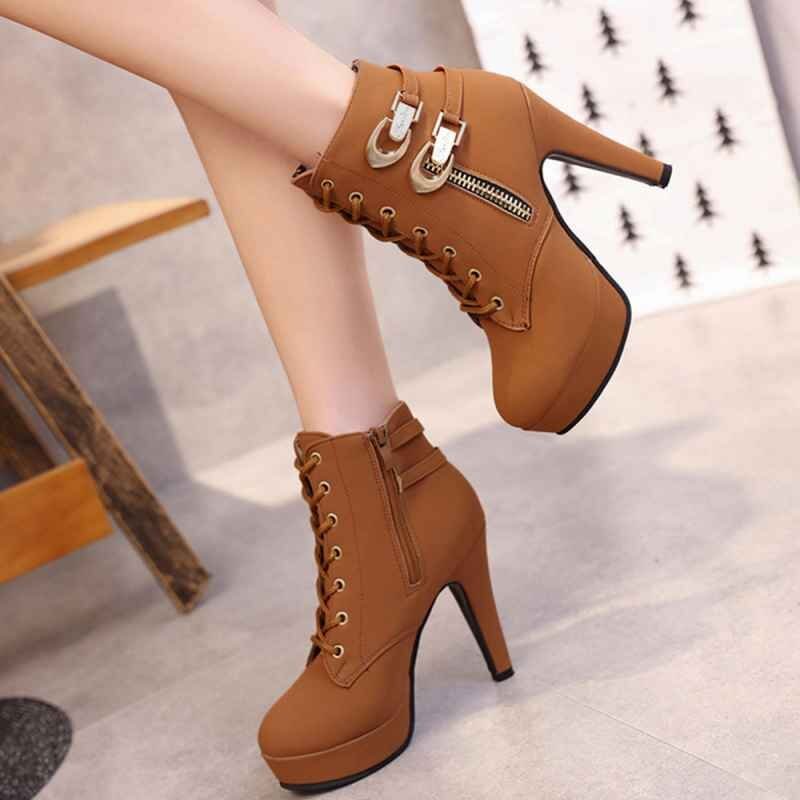  bootie lady's autumn winter Schott boots high heel beautiful legs boots 22.5cm(35) Camel 