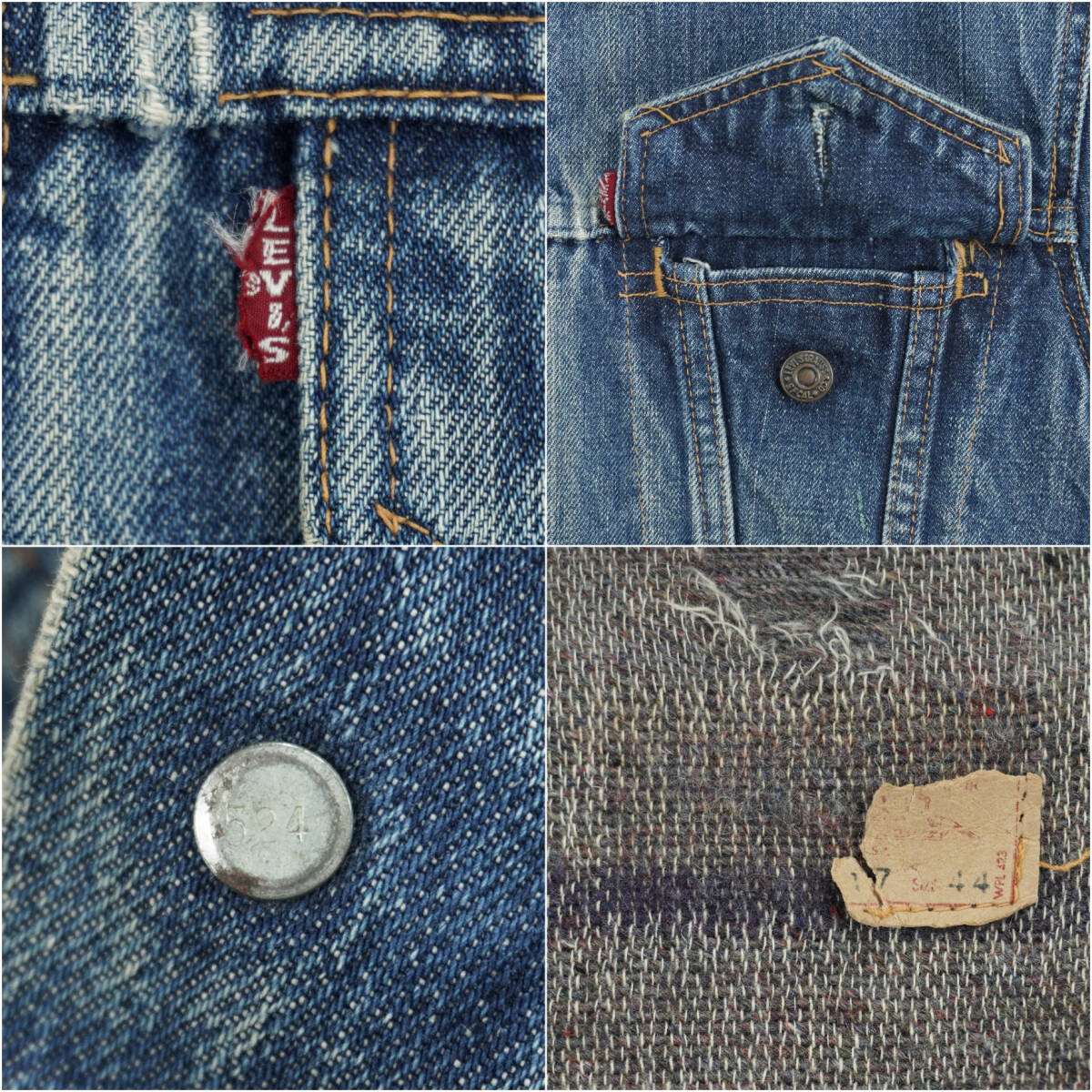 LEVI'S 70505-0317 BIGE DENIM JACKET 1960s JA24081 Vintage LEVI'S 70505-0317 BIGE DENIM JACKET 1960s JA24081 Vintage
