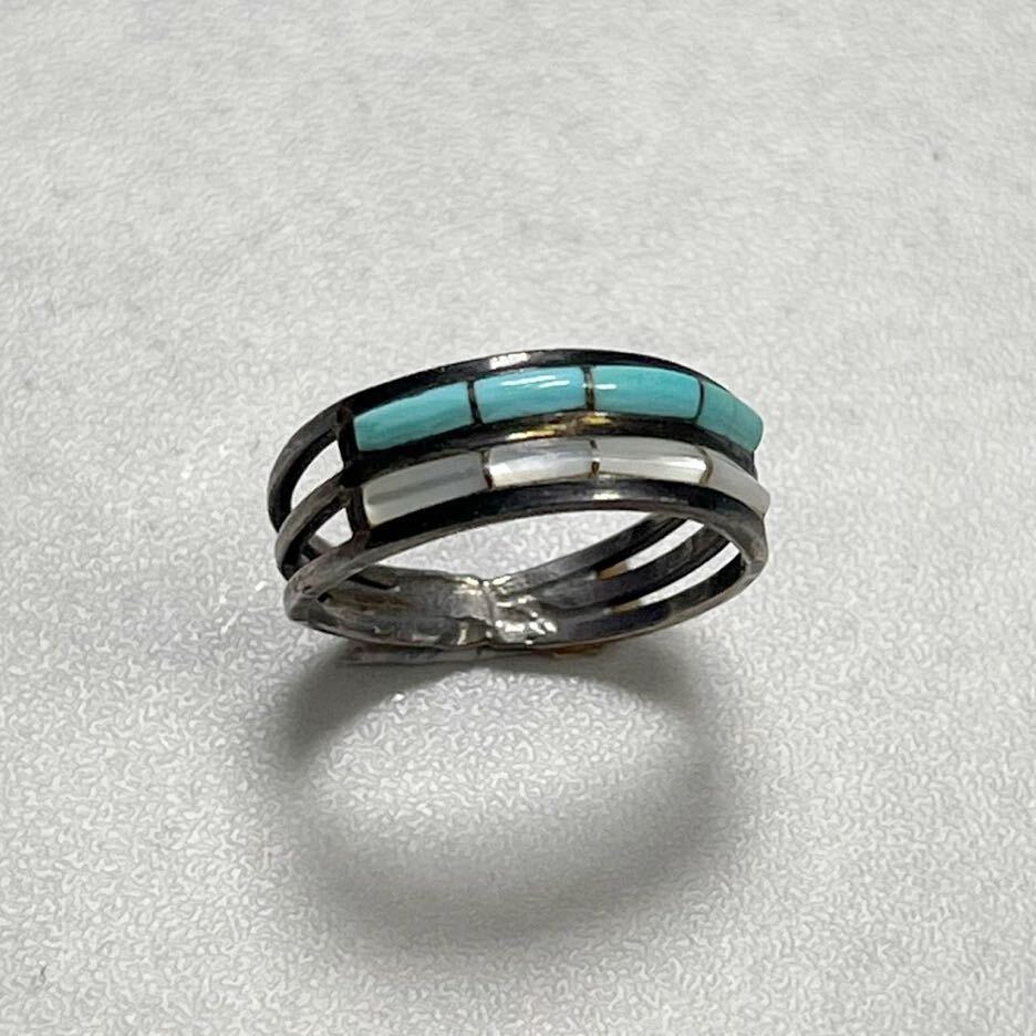 ZUNI ターコイズ リング 指輪 シルバー sterling silver 925 刻印 ALW ズニ族 シルバー インディアンジュエリー ナバホ ヴィンテージ 