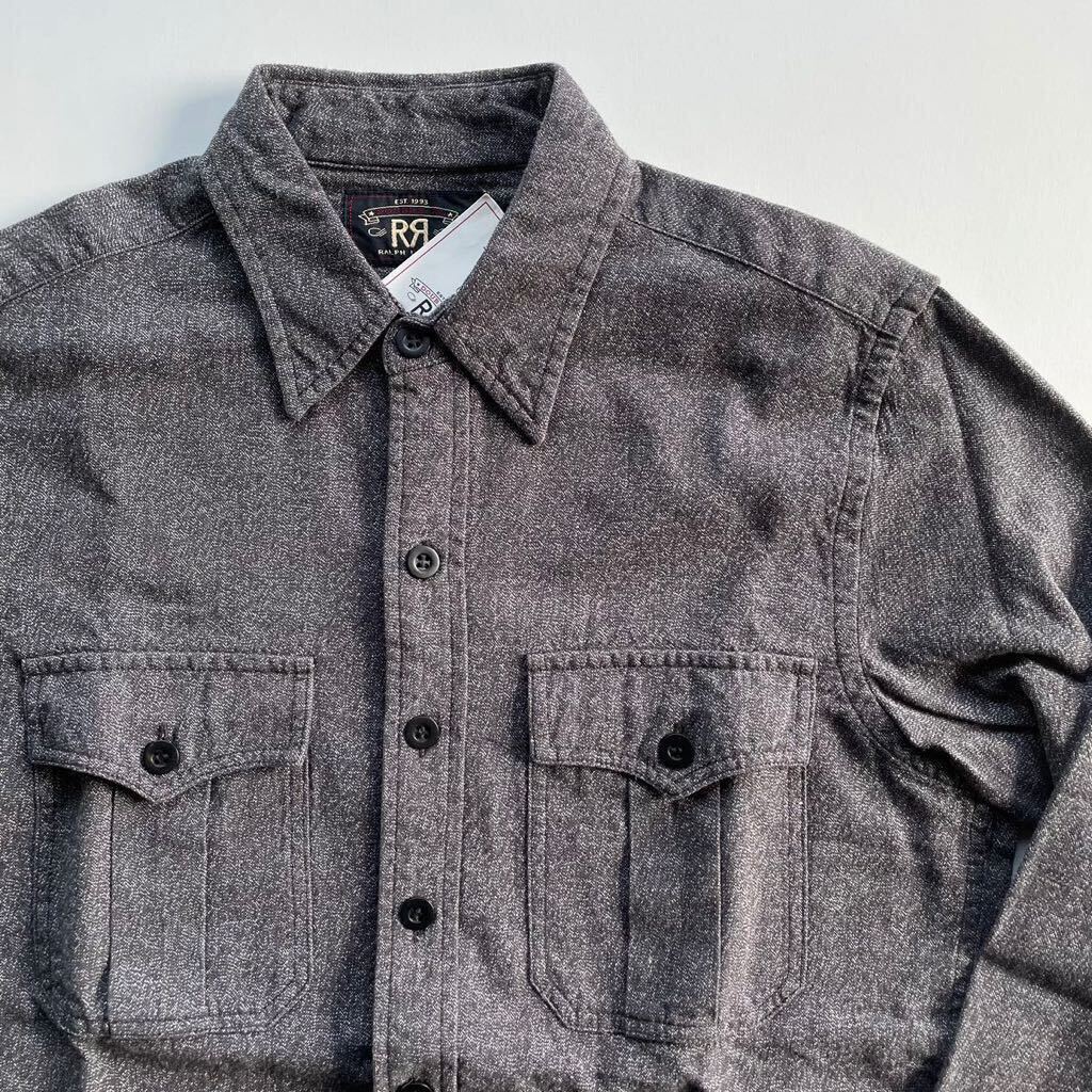 新品】RRL “Jaspe Twill Work Shirt” S ジャスペ ごま塩 新品】RRL “Jaspe Twill Work Shirt” S ジャスペ ごま塩