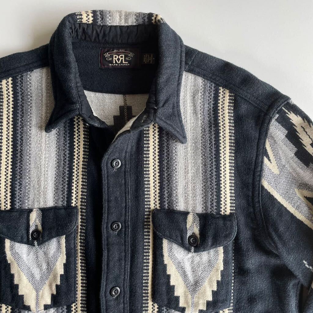 傑作】RRL “Black Jacquard Over Shirt” M ブラック 黒 傑作】RRL “Black Jacquard Over Shirt” M ブラック 黒
