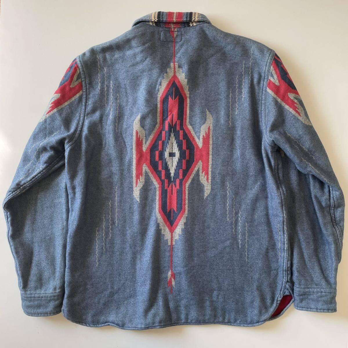 名作】RRL “Indigo Jacquard Over Shirt” L インディゴ 名作】RRL “Indigo Jacquard Over Shirt” L インディゴ