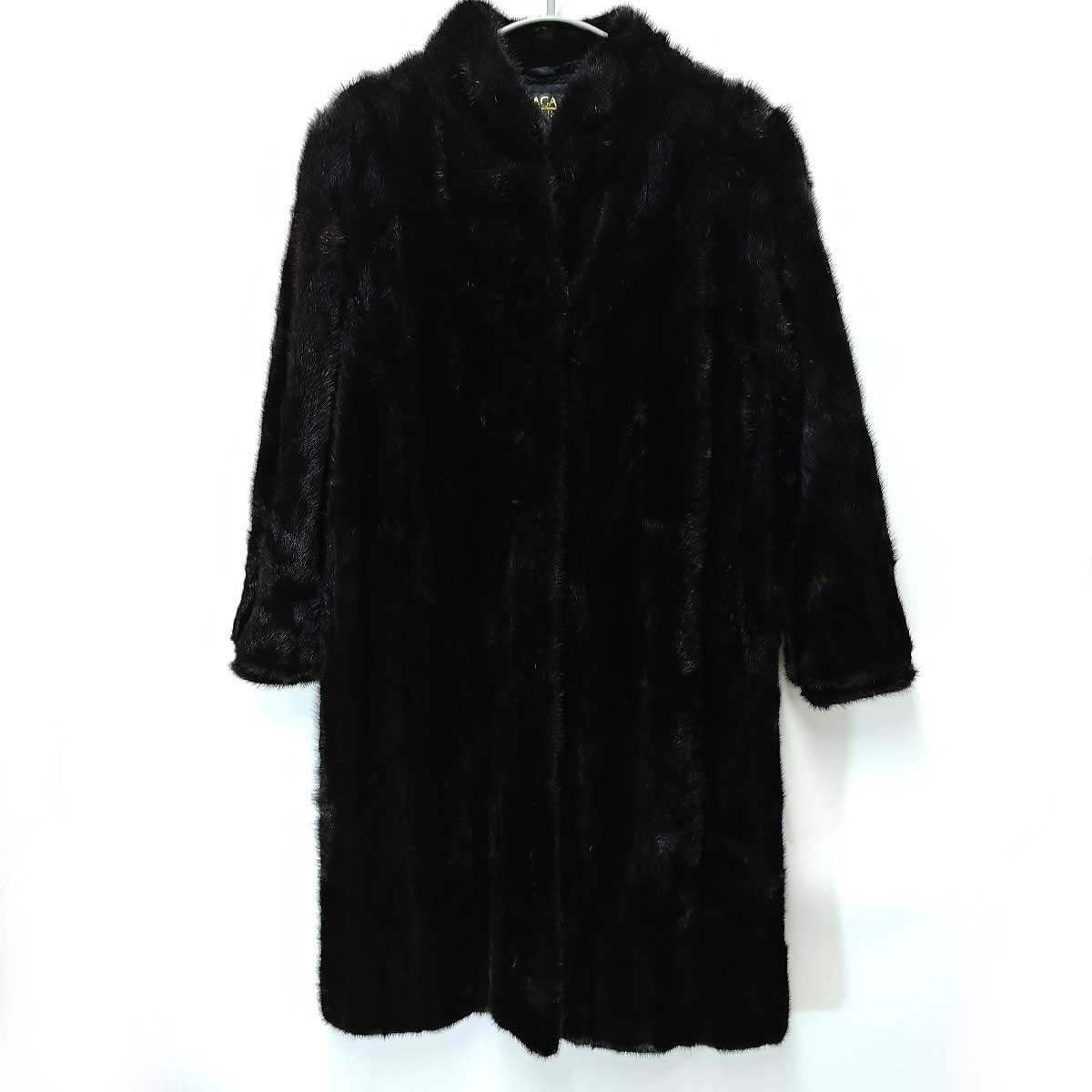 サガミンク SAGA MINK ロングコート ブラック ファーショール サガミンク SAGA MINK ロングコート ブラック ファーショール