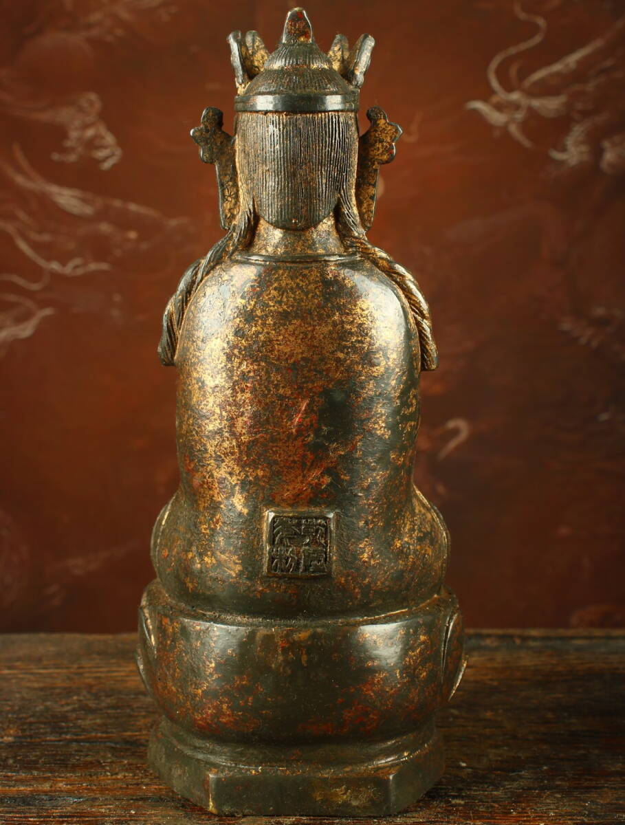 旧蔵仏像 清代 銅製拓金 観音菩薩 チベット仏教 仏教古美術 供養 旧蔵仏像 清代 銅製拓金 観音菩薩 チベット仏教 仏教古美術 供養