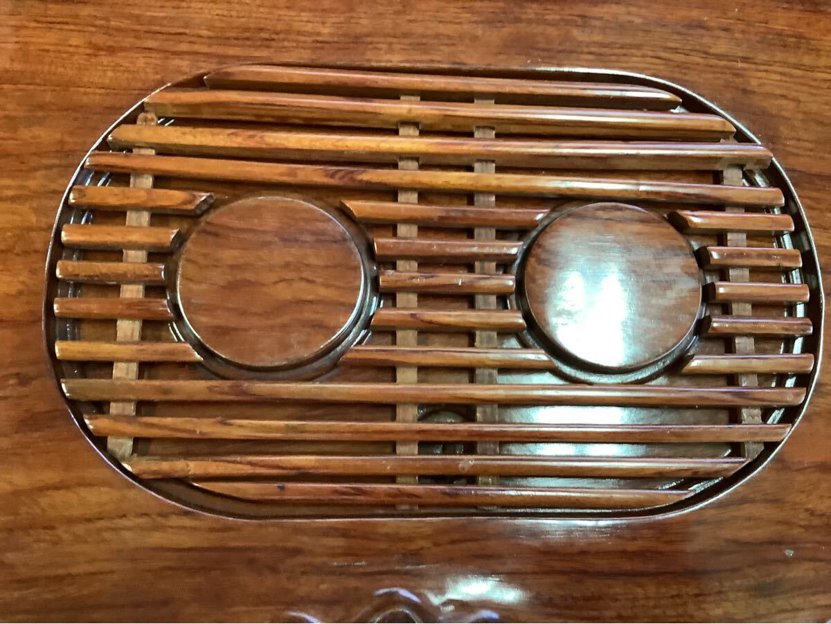 中国茶器 排水式木製茶盤チューブ付き 62 x 35cm 中古品 中華食器 中国茶器 排水式木製茶盤チューブ付き 62 x 35cm 中古品 中華食器