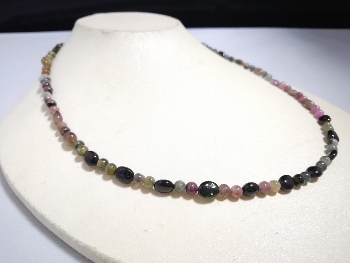 天然マルチカラートルマリンK18ファンシーネックレス　11380