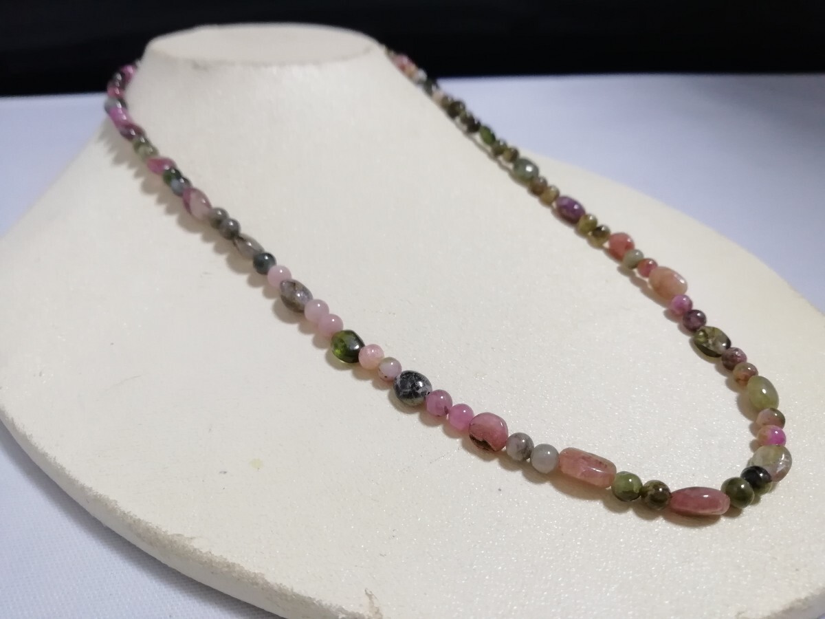 天然マルチカラートルマリンK18ファンシーネックレス　11382
