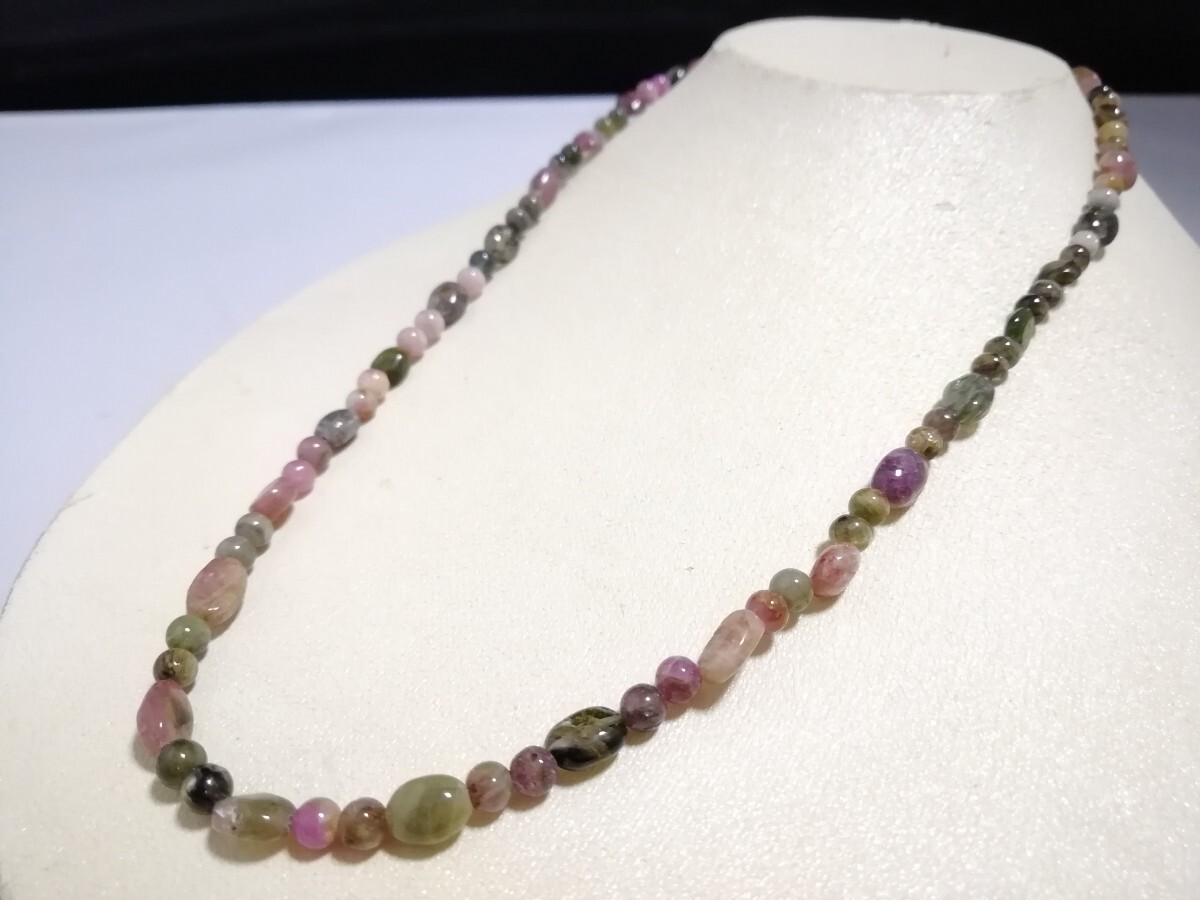 天然マルチカラートルマリンK18ファンシーネックレス　11382