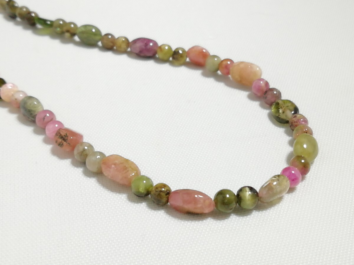 天然マルチカラートルマリンK18ファンシーネックレス　11382