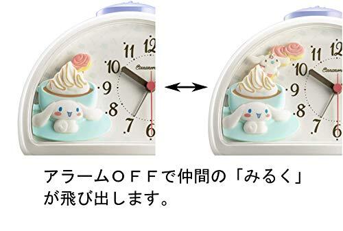 リズム(RHYTHM) 目覚まし時(shí)計(jì) シナモロール 電子音アラーム 白 4SE563MB03