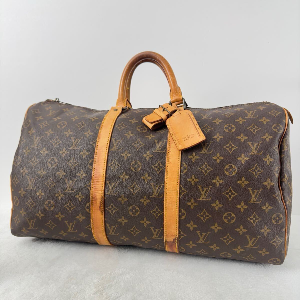 1円〜★LOUIS VUITTON ルイヴィトン キーポル 50 モノグラム M41426 ボストンバッグ レザー トラベルバッグ 旅行バッグ ブラウン 6