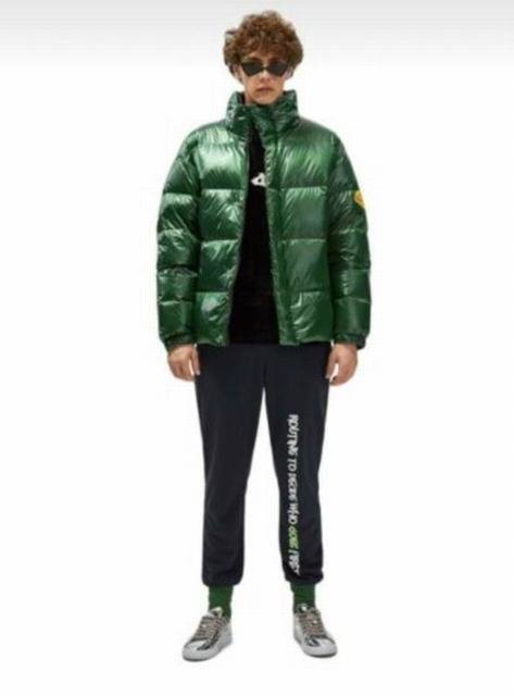 NO1 popular green -YR145( absolute size 50 XL degree ) new goods Northern Europe * high class Celeb designer* super stylish! high quality light weight protection against cold high quality luxury down jacket 