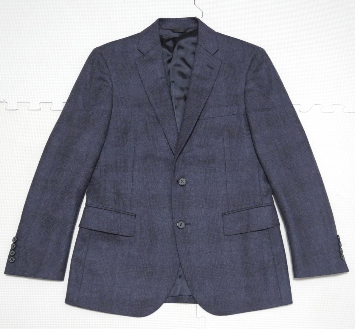  Limited Edition Italy cloth orume The -no autumn winter check wool tailored jacket navy blue A4 blaser LIMITED EDITION