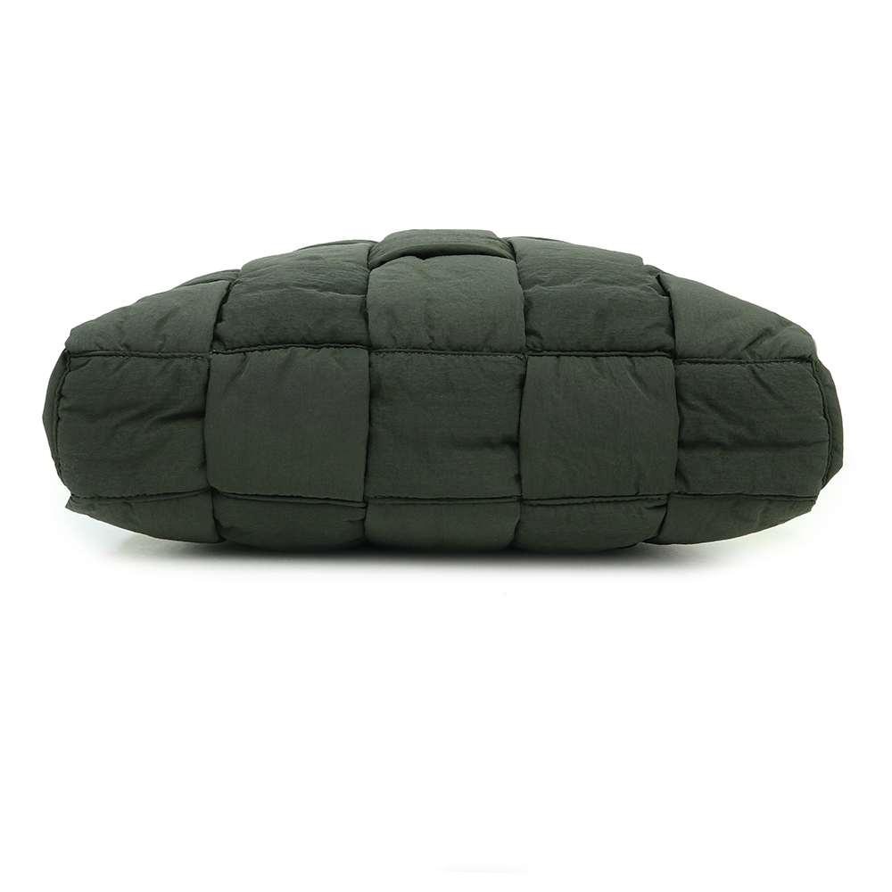 （未使用保管品）ボッテガヴェネタ BOTTEGA VENETA パデッド トートバッグ ナイロン カーキ 緑 マットシルバー金具 628958