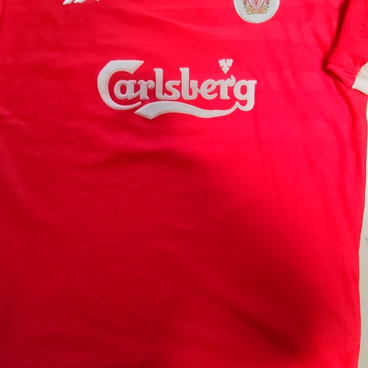 02-04 リヴァプールFC リーボック 長袖ホームユニフォーム Lサイズ リバプールFC × リーボック 応援Tシャツ イギリス製 '98-'00