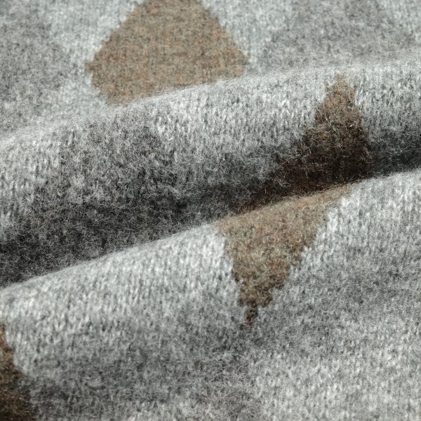 新品1円～★THE SHOP TK タケオキクチ 長袖 クルーネック ウール毛 アーガイルニット L グレー 正規店本物 ◆4908◆