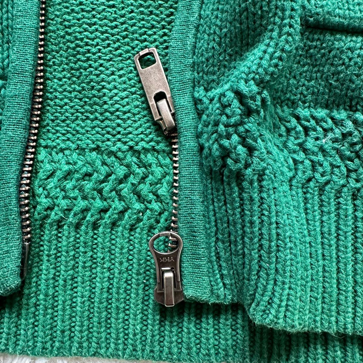 AVIREX】アヴィレックス 2XL ジップアップ ニット 刺繍 ワッペン AVIREX】アヴィレックス 2XL ジップアップ ニット 刺繍 ワッペン
