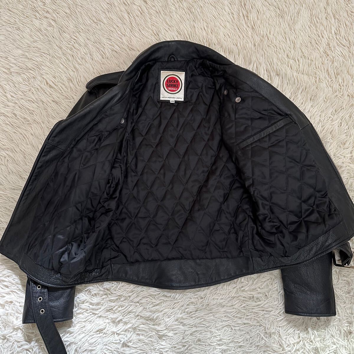 LUCKY STRIKE】ラッキーストライク L レザー ジャケット 牛革 LUCKY STRIKE】ラッキーストライク L レザー ジャケット 牛革