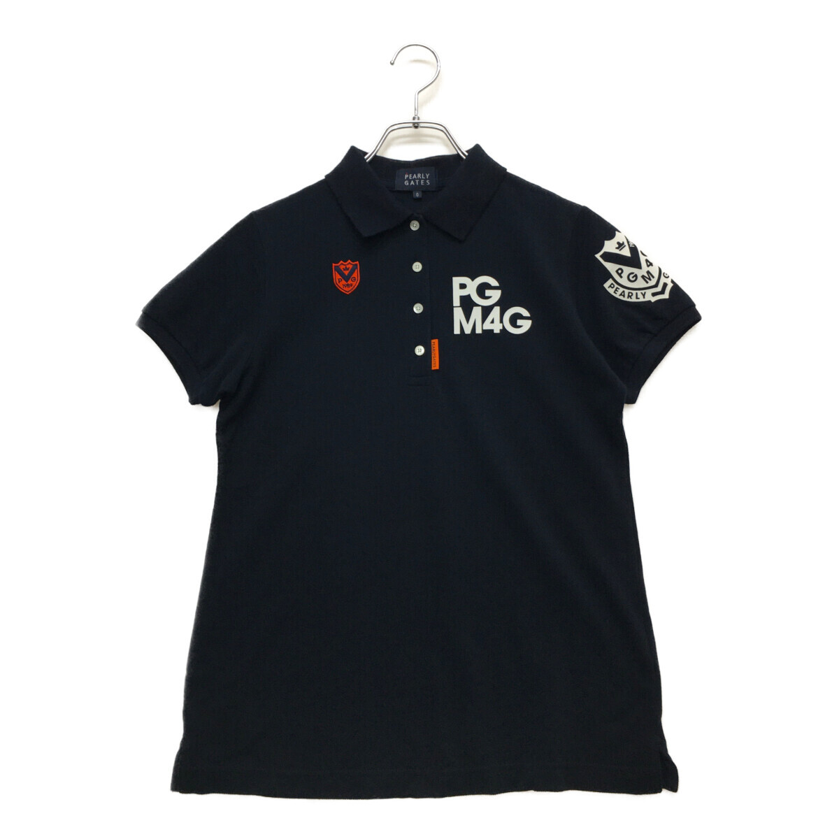 coco 中古 パーリーゲイツ PEARLY GATES レディース 半袖ポロシャツ 0(S) 紺 ネイビー ネコパケ発送可 94830