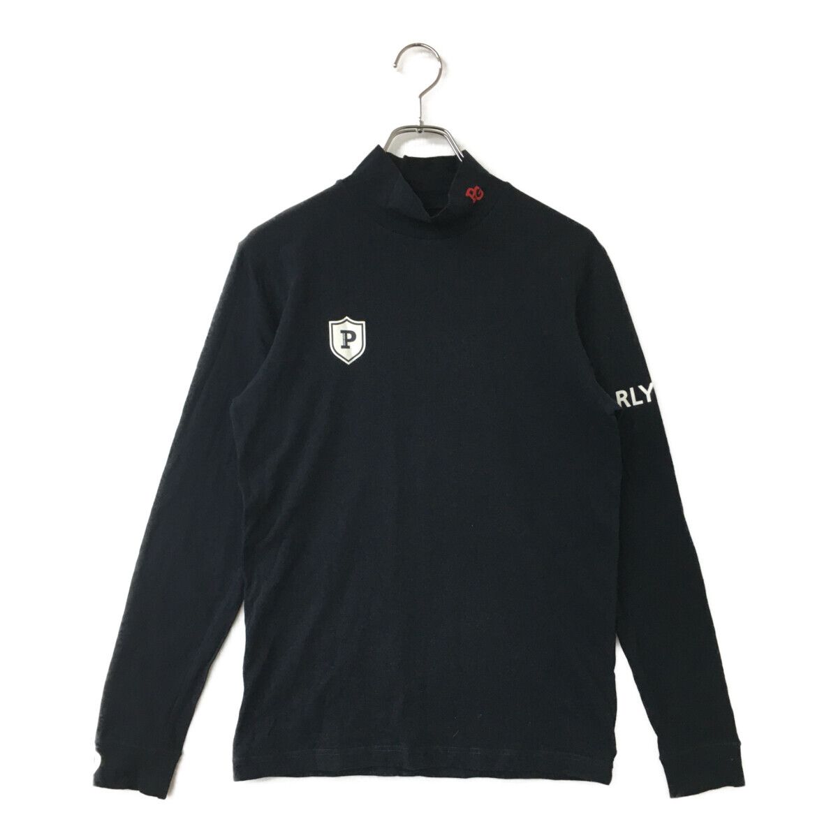 coco 中古 パーリーゲイツ PEARLY GATES メンズ 長袖シャツ 5(L) 黒 ブラック モックネック ストレッチ レターパックプラス発送可 86789