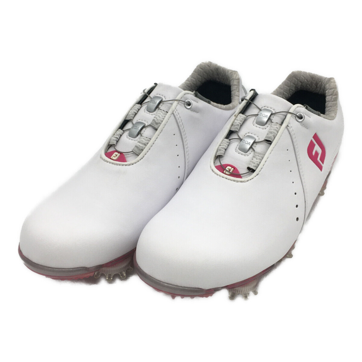 coco 未使用品 フットジョイ FootJoy ゴルフシューズ 22.5cm ホワイト×ピンク ドライジョイズ ボア [99069J] 10180