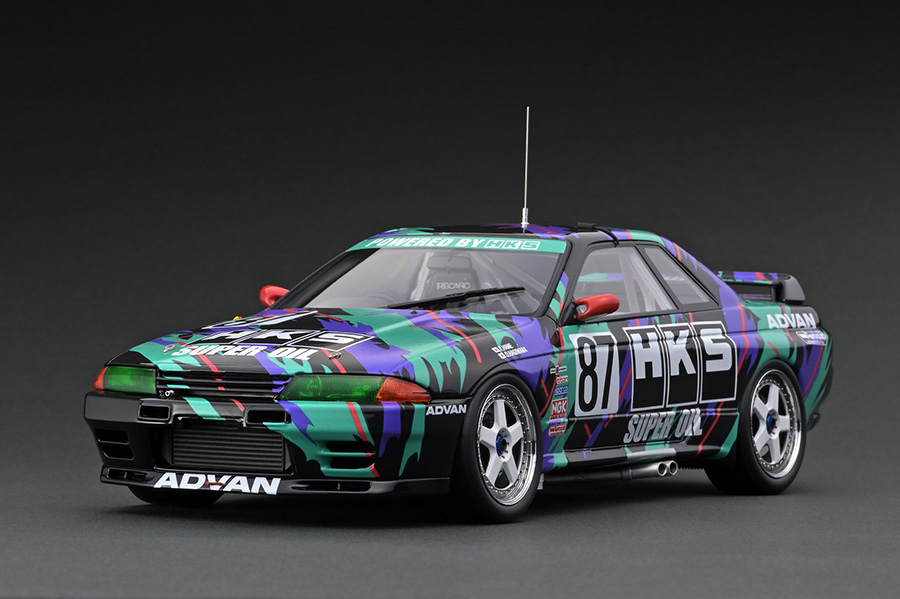 ■イグニッションモデル 1/18 1993 ニッサンスカイライン GT-R (R32) ＃87 羽根幸浩/萩原修 JTC HKS