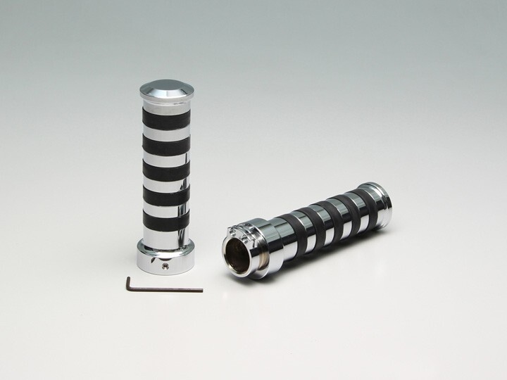 エリミネーター250V(98-07/VN250A)用 アルミグリップ(タイプ2/メッキ)|ハリケーン_画像1