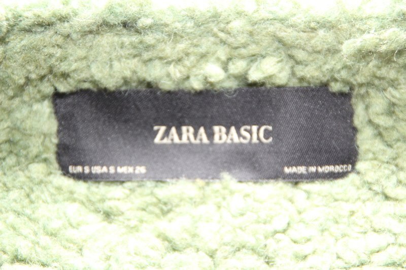 ザラ ノーカラーコート 緑 サイズS ZARA BASIC アウターコート MF1749_画像3