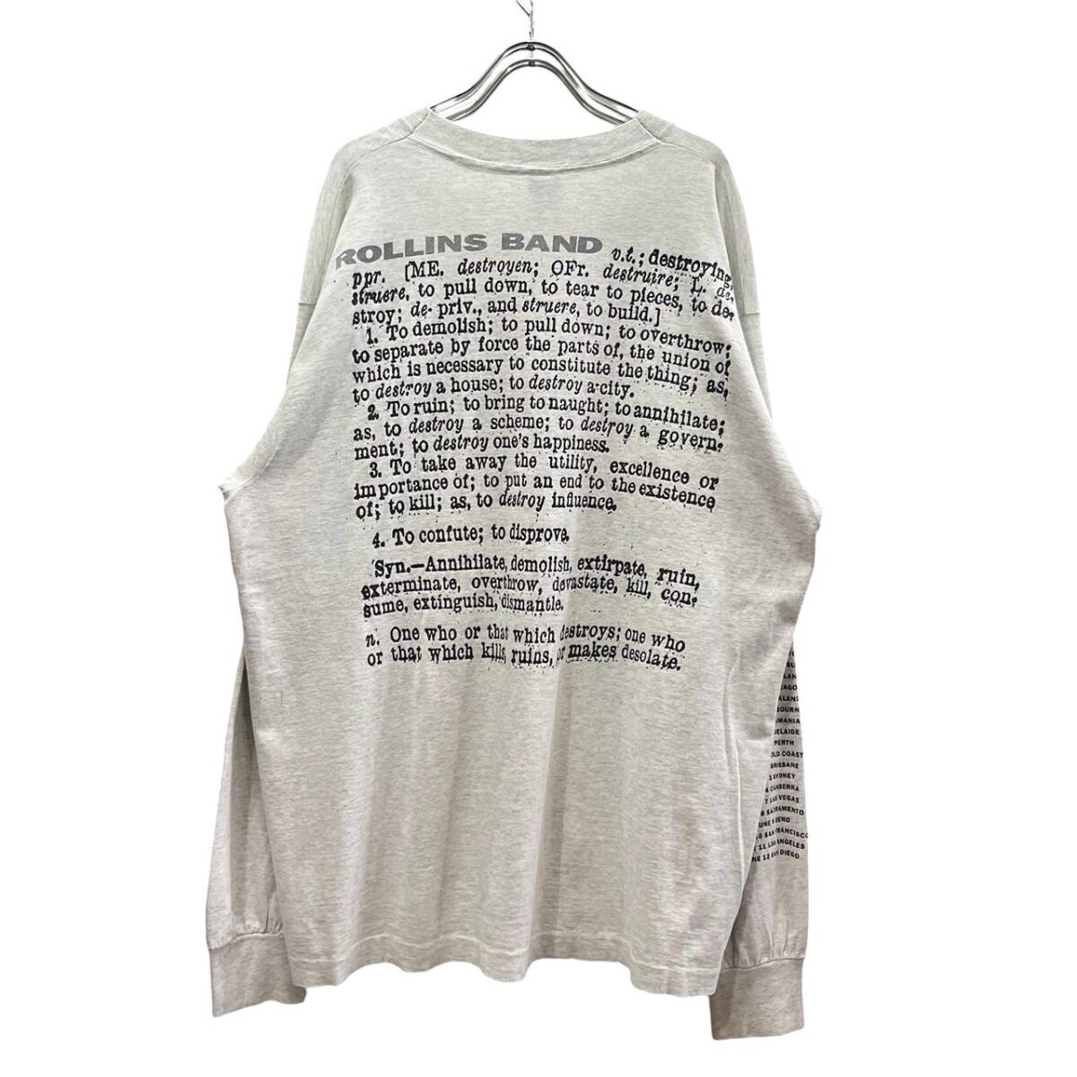 ロリンズバンド‼️オールドビンテージ Tシャツ‼️ハードコア‼️バンド T‼️ 90s ビンテージ Rollins Band バンド ロングスリーブ Tシャツ XL