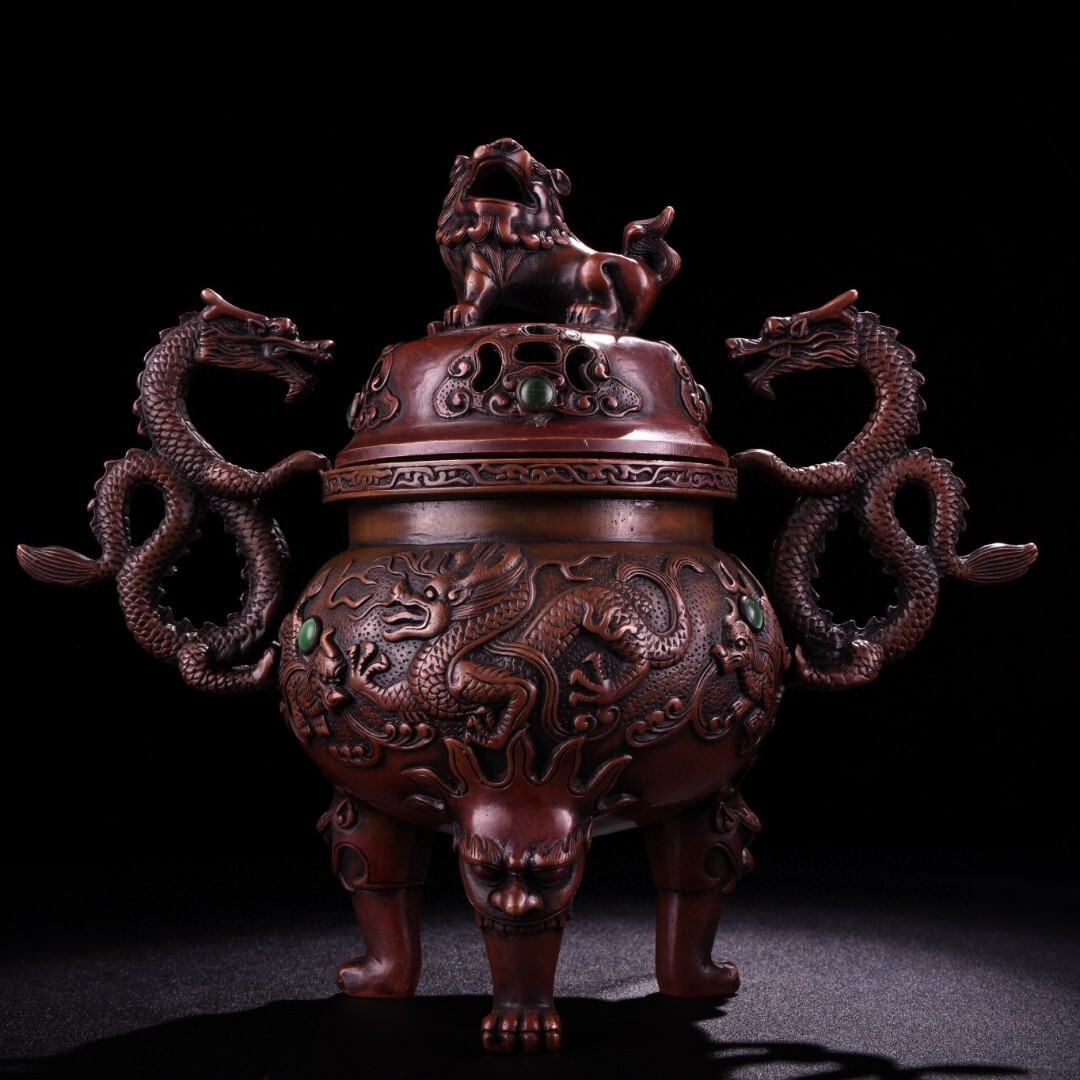 倉庫整理品】蓮香炉 胴張7寸 総幅35㎝ 高さ約22㎝ ②-⑧ №17 倉庫整理品】蓮香炉 胴張7寸 総幅35㎝ 高さ約22㎝ ②-⑧ №17
