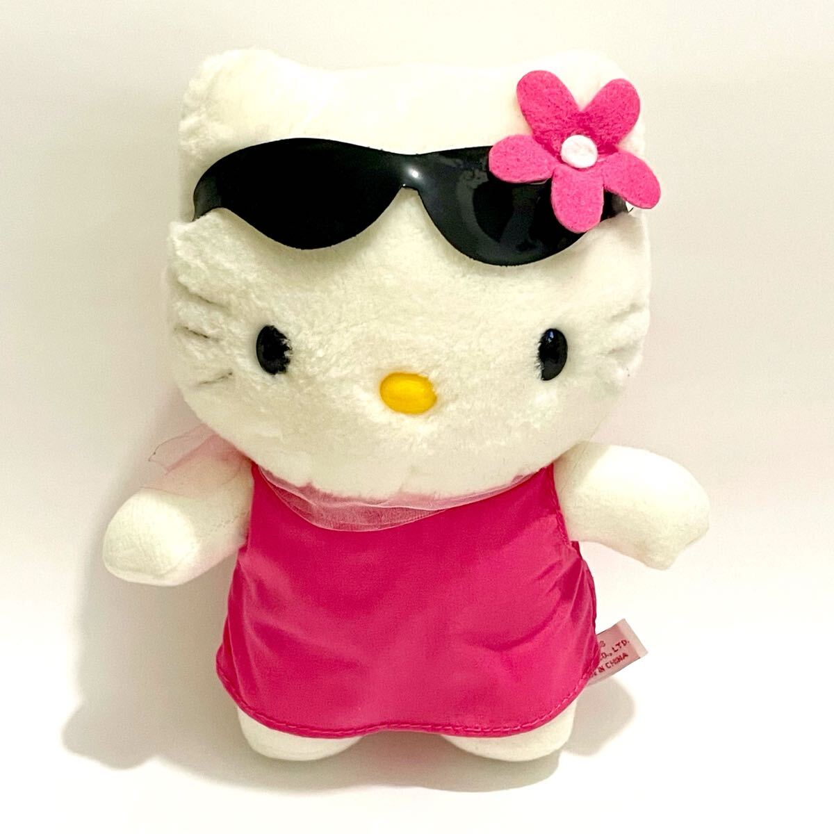 サンリオ ハローキティ サングラス ぬいぐるみ ドール 1998 景品 非売品 平成レトロ ピンク ドレス お花 リボン