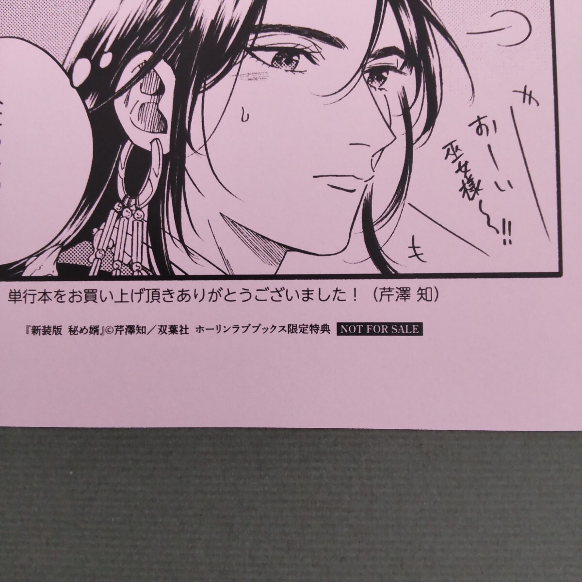 HLB特典ペーパー　のみ★芹澤知　新装版　秘め婿