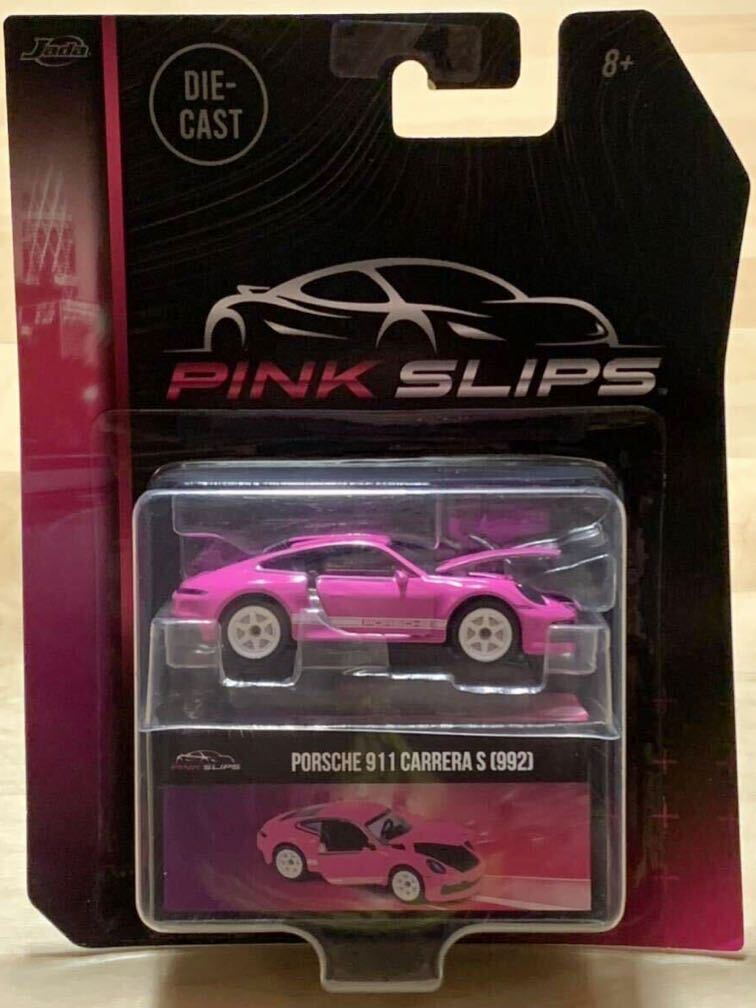 [ Don *ki сигнал te ограничение / новый товар : нераспечатанный ]JADA Toys 1/64 PINK SLIPS Porsche 911 Carrera S (992) [ розовый / белый ]