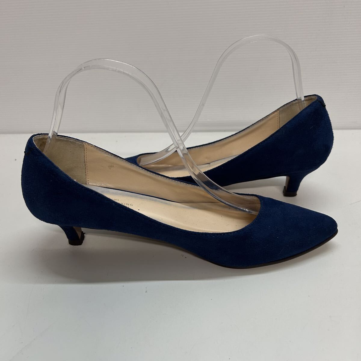 KA256 UNITED ARROWS GREEN LABEL ユナイテッドアローズ レディース パンプス 23.5cm ネイビー スエード調 日本製_画像5
