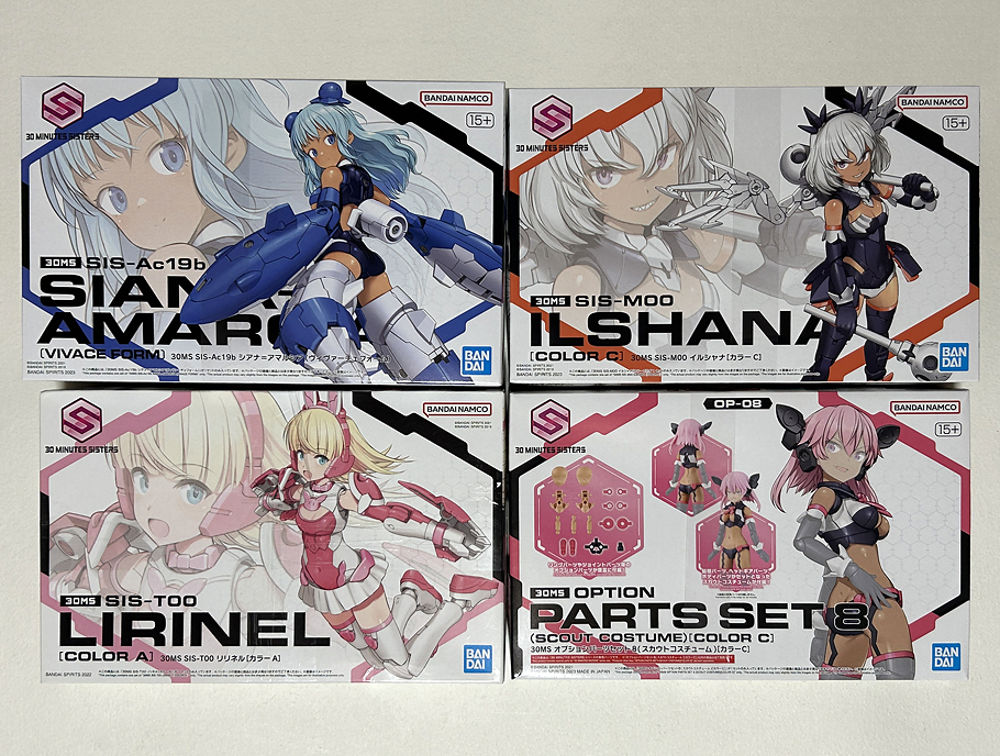 [1円～]og145★未組立 30MS SIS-Ac19b シアナ=アマルシア＋SIS-M00 イルシャナ＋SIS-T00 リリネル＋オプションパーツセット8★