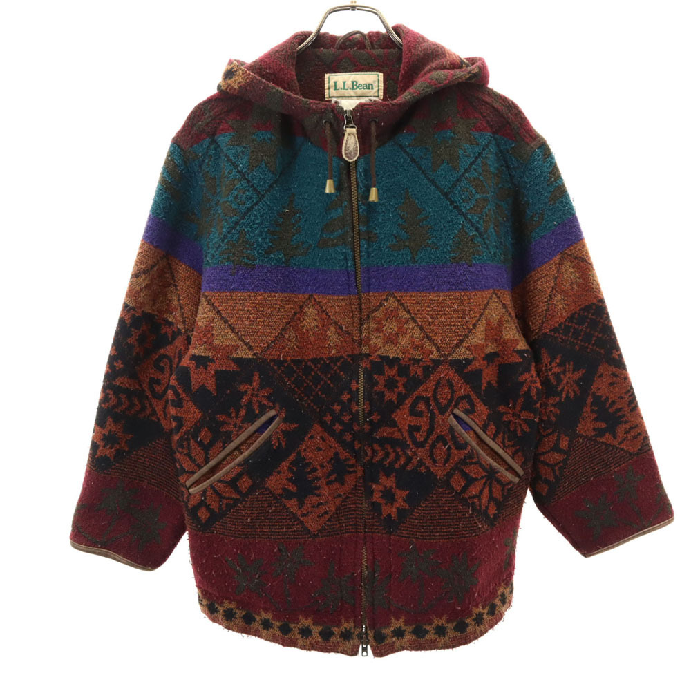 【コンビニ受取対応商品】 エルエルビーン 80s ヴィンテージ ブランケット ジャケット レッド 他 L.L.Bean ネイティブ柄 メンズ 男性用