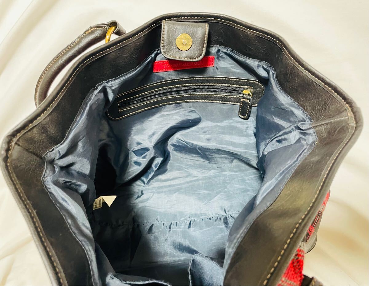 トミーヒルフィガー TOMMY HILFIGER  ロゴ  チェック ハンドバッグ ショルダーバッグの画像6