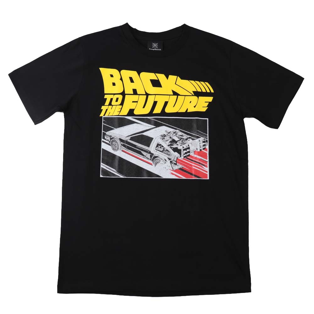 kr1●新品 黒 XLサイズ●バックトゥザフューチャー BACK TO THE FUTURE 半袖Tシャツ//バンドTシャツ ロックTシャツ 映画 デロリアン