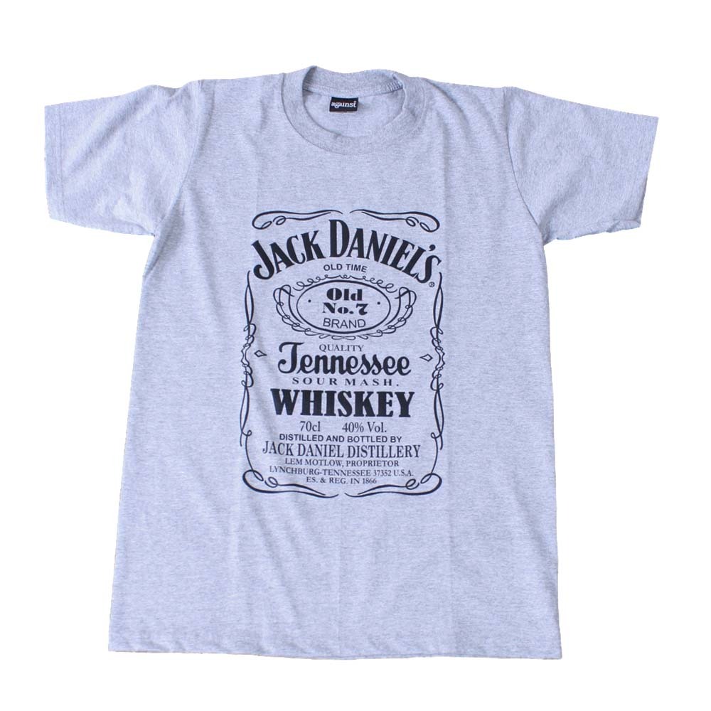 ag2●新品 グレー XLサイズ●ジャックダニエル JACK DANIEL'S 半袖Tシャツ//バンドTシャツ ロックTシャツ お酒 ウイスキー