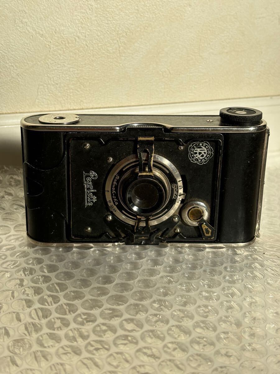カメラ 蛇腹 Pearlette Rokuoh-sha Optor 75mm フィルムカメラ　ヴィンテージ