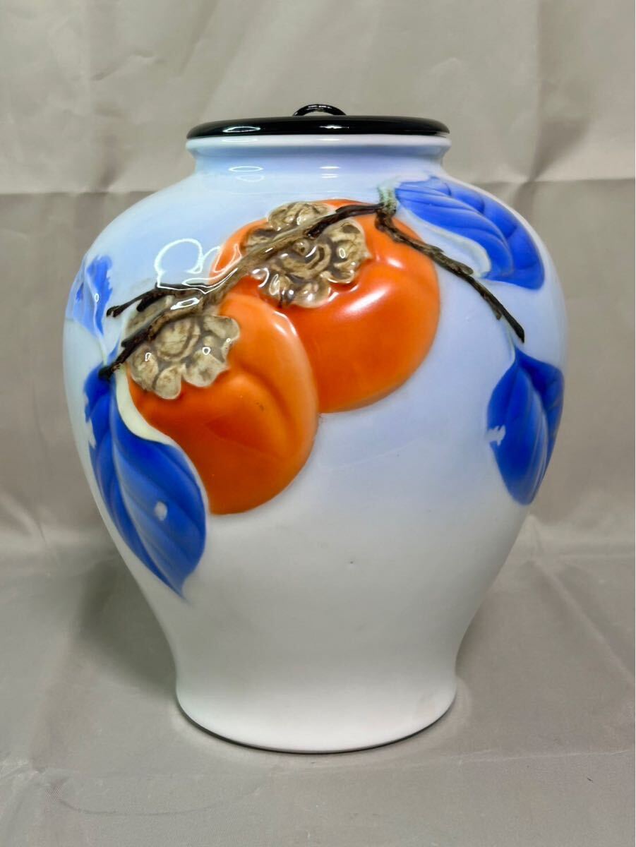 壺 柿図 花びん 壺柿図花びん