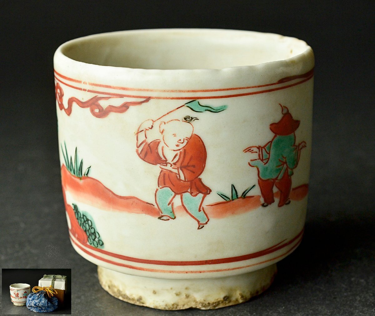 1678 中国骨董 呉須赤絵 香炉 時代物 1678 中国骨董呉須赤絵香炉時代物