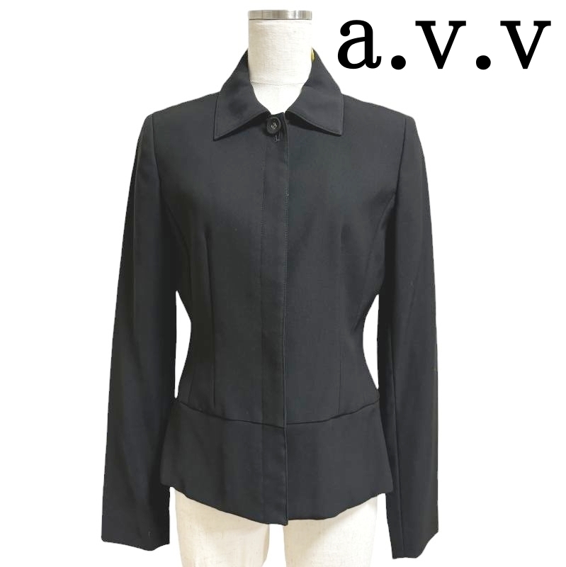 a.v.v（アーベーベー）レディース ブラックフォーマル ペプラム ジャケット 36号 礼服 喪服
