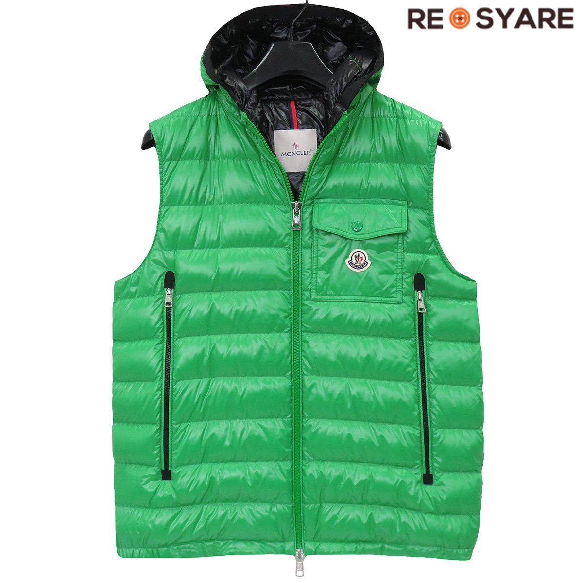  beautiful goods MONCLER Moncler 2022 RAGOT GILET Logo badge . pocket Zip up down vest gilet jacket 46749