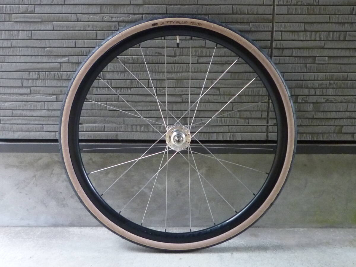 ピスト・シングル用 リアホイール120mm 24H(2:1) クリンチャー ディスク用ワイドリム使用 タイヤ700 × 35C
