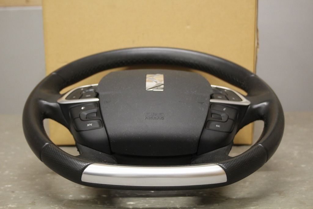 シトロエン DS4 純正 破損無(wú) 動(dòng)作保証 ハンドル ステアリングホイール スイッチ付 レザー p049329