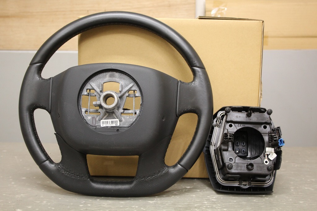シトロエン DS4 純正 破損無(wú) 動(dòng)作保証 ハンドル ステアリングホイール スイッチ付 レザー p049329