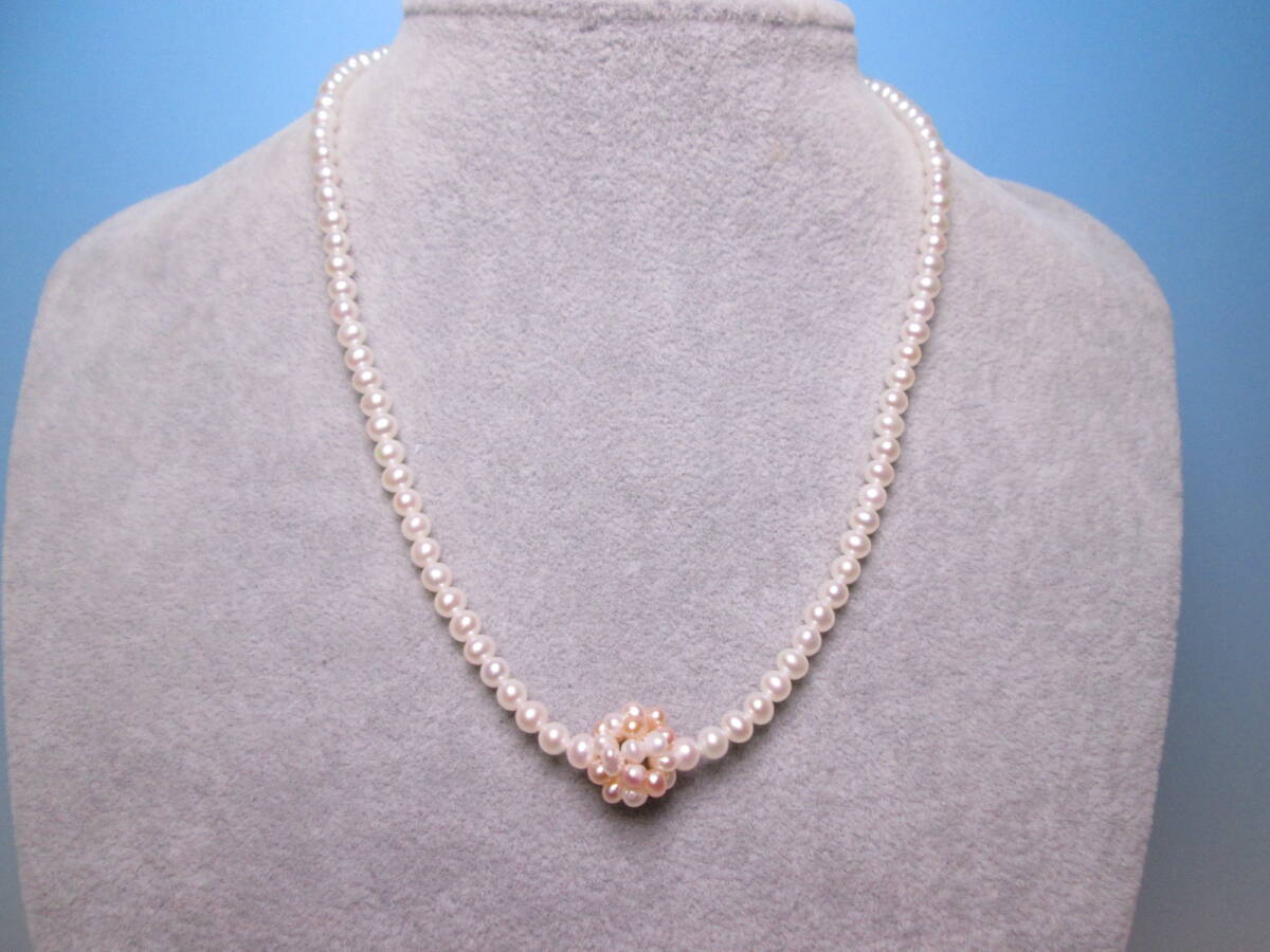 ☆SILVER 本真珠 淡水パール デザインペンダントネックレス 16g